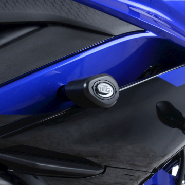 view R&G CP0465BL Aero Style Front Mount Frame Sliders for Yamaha YZF-R3 (2019-)