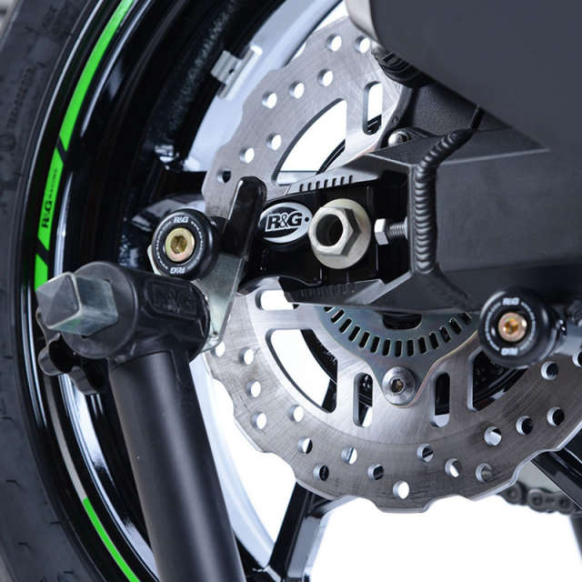 R&G CR0058BK Offset Cotton Reel Swingarm Spools for Kawasaki Z900