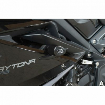 view R&G Frame Slider Aero Style Road Version for Triumph 675 Daytona '13-up White