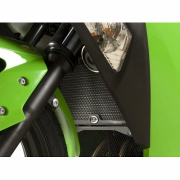 R&G RAD0139BK Radiator Guard for Kawasaki Ninja 250 (2008-2012) and Ninja 300 (2013-current)