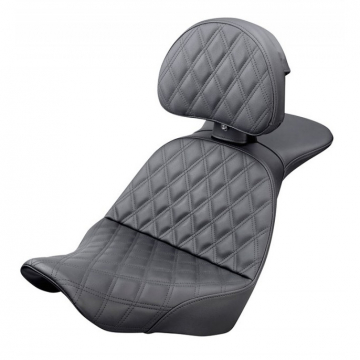 view Saddlemen 818-29-030LS Explorer LS Seat w/ Backrest for Harley Low Rider & Sport Glide