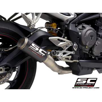 view SC-Project T18-CH38 CR-T 3-1 Full Exhaust Triumph Street Triple 765 S/R/RS (2017-2023)