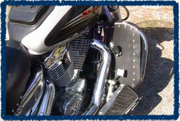 view Sage Brush Engine Guard Chaps - Shadow 1100 Spirit with MC Enterprises Bar