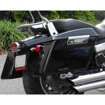 view TKY Quick Release Hard Saddlebags, 25 Liter for Harley-Davidson Fat Bob/ Wide Glide