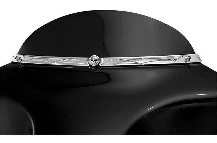 ABS Plastic Chrome Skull Windshield Trim with Black windshield