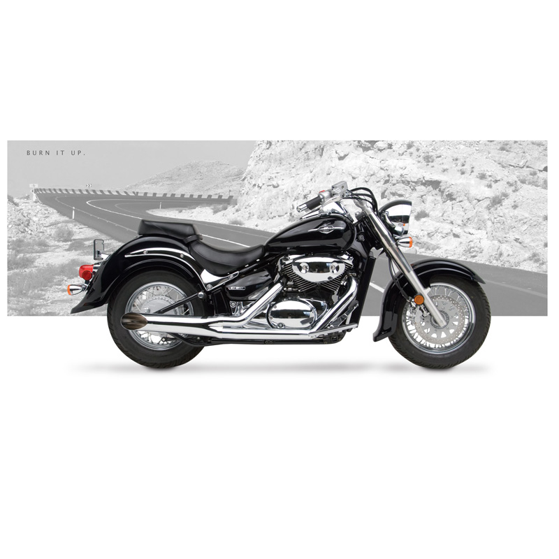 HardKrome 446050 Side Burner Exhaust for Suzuki Boulevard C50 (2005