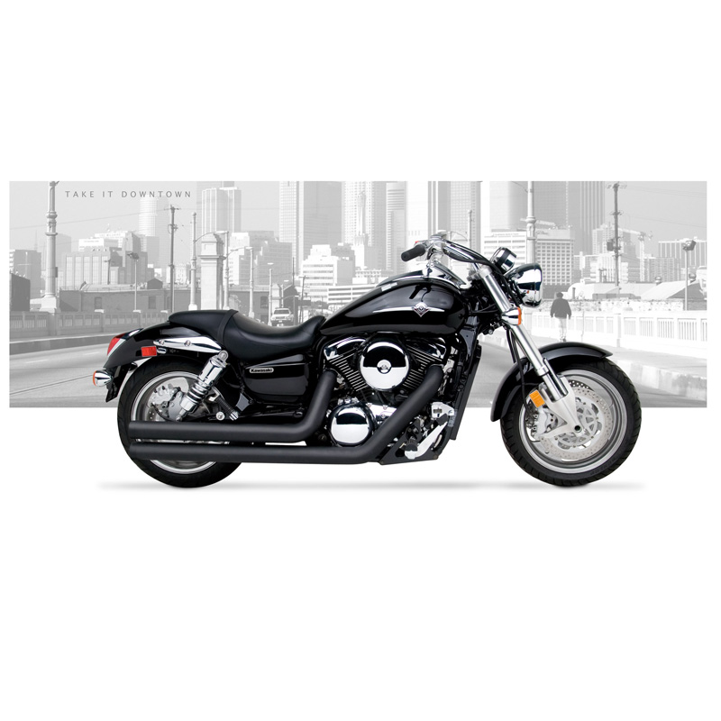HARD KROME 45b 8040 3 Big Straights Exhaust for Kawasaki Vulcan 1500 Classic Mean Streak at Accessories International