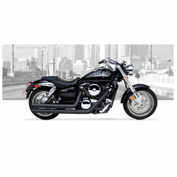 Hard-Krome 45b-8040 3" Big Straights Exhaust for Kawasaki Vulcan 1500 Classic / Mean Streak