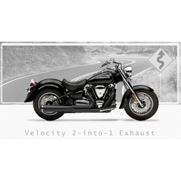 Hard-Krome 461b-4030 Velocity Pro Exhaust for Yamaha Road Star 1600/1700 (1999-2012)