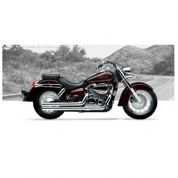 Hard-Krome 501-2010 American Classic II Exhaust for Honda Shadow Aero 750 (2004-2007)