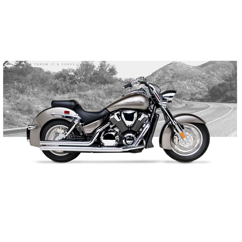 Hard-Krome 501-2075 American Classic II Exhaust for Honda VTX1800R