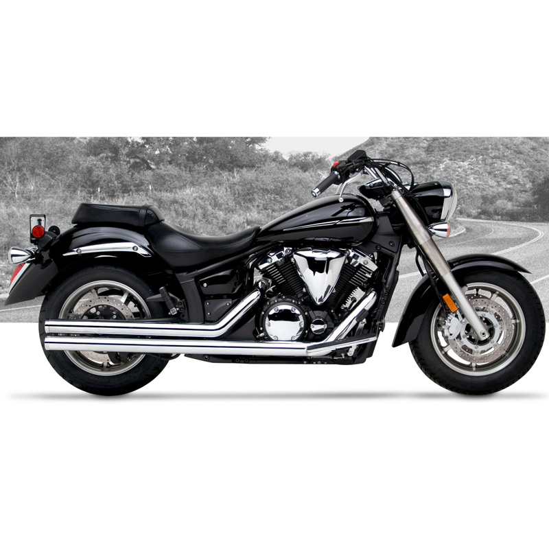 HARD KROME American Classic II Exhaust V Star 1300 07 up at Accessories International 501 4025