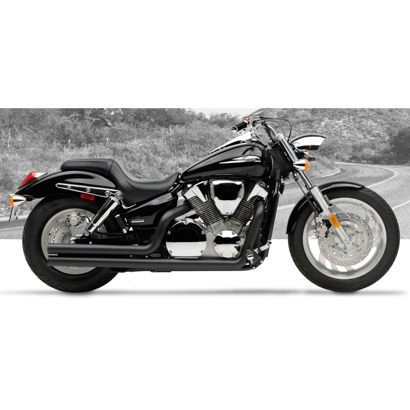 HARD-KROME American Classic II Black Exhaust VTX1300C 04-up