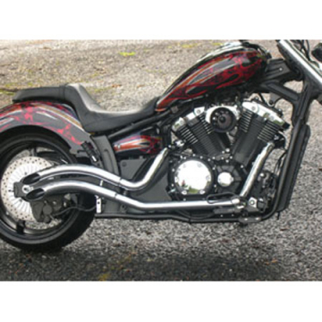 Mortons Custom Lucky 13'z Complete Exhaust, Chrome for Yamaha 1300 Stryker