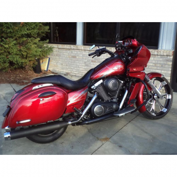 view Mortons Custom True Dual pipes Complete Exhaust for Kawasaki Vaquero (2011-current)