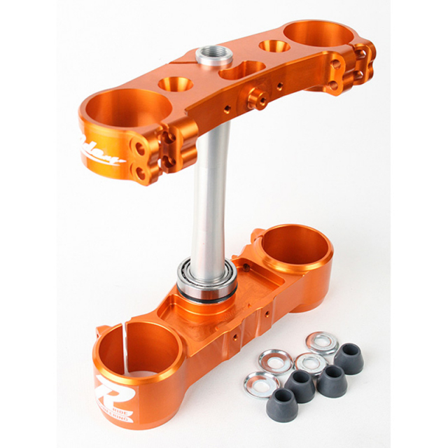 その他 TKC Tangerine+UHMWPE stem 100pc Ride Engineering KT-BTB24-GE 22MM Offset Triple Clamp Set, Orange
