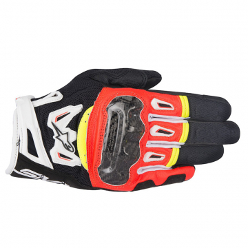 view Alpinestars SMX-2 Air Carbon V2 Leather Gloves, Black/Red/White/Yellow
