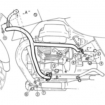 Hepco & Becker 501.503 00 01 Engine Guard  for Moto Guzzi QUOTA 1000 / 1100 ES