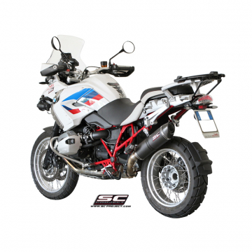view SC-Project B02-02C Oval Matte Carbon Exhaust for BMW R1200GS / Adventure (2010-2012)