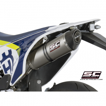 view SC-Project HU01-02T Titanium Oval Exhaust for Husqvarna 701 Supermoto (2015-2016)