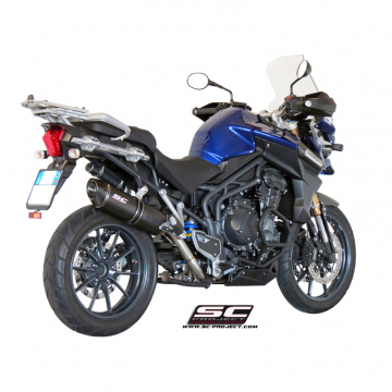 view SC-Project T07-H11C High Mount Oval Exhaust for Triumph Explorer 1200 / XC (2011-2016)