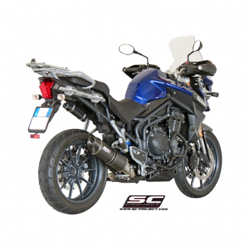 view SC-Project T07-L02C Low Mount Oval Exhaust for Triumph Explorer 1200 / XC (2011-2016)