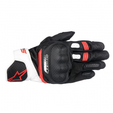 view Alpinestars SP-5 Leather Gloves, Black/White/Red