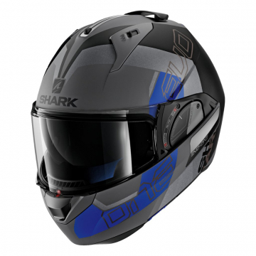 view Shark EVO-One 2 Slasher Helmet, Matte Dark Grey/Black/Blue