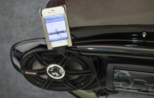 iPhone Mounted shown with Speaker