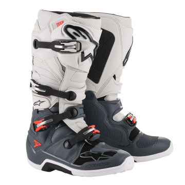 view Alpinestars Tech 7 Boots, Dark Grey/Light Grey /Red Fluo