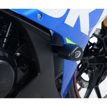 view R&G CP0435WH Aero no-cut Frame Sliders, White Suzuki GSX-250R & V-Strom 250