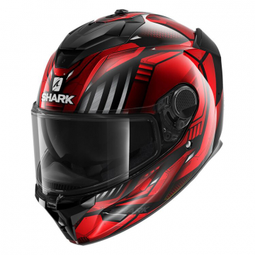 view Shark Spartan GT Replikan Helmet, Black/Chrome/Red
