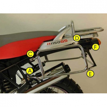 view Hepco & Becker Side Carrier Chrome - R1150GS Adventure