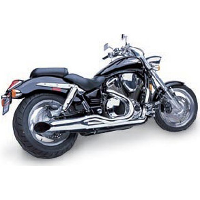 HARD-KROME 2-Into-1 Sideburners Exhaust VTX1800C 02-up
