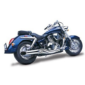 HARD-KROME 2-Into-1 Sideburners Exhaust VTX1800 Retro 02-up