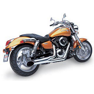 HARD-KROME 2-Into-1 Sideburners Exhaust MeanStreak 1500 / MeanStreak 1600 02-up