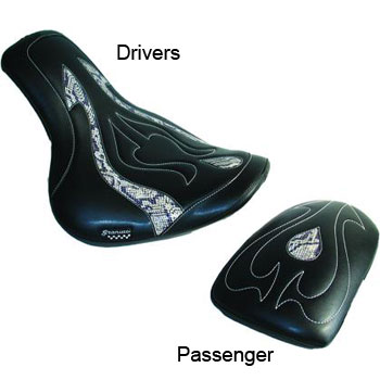 view Granucci Fantasy Python Passenger Seat for Honda Shadow Spirit 750 Chain Drive
