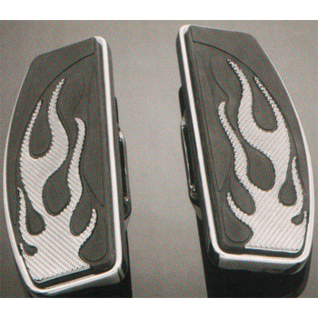 Highway Hawk Flame Driver's Floorboards for V-Star Custom & Virago