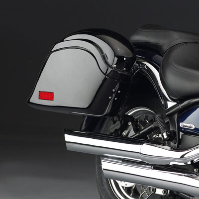 Chrome Horn Cover With Black Logo For V-Star 650/1100 & Kawasaki Vulcan 800 - ABS Plastic, Fits Stock Horns (1998-2013)