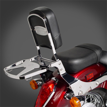 Motorbike Stainless Steel Rider Driver Seat Backrest Rider Support Rest Pad Seat backrest Back Support Classic Yamaha XVS1100 DragStar BM UK V-Star 1100 | V-Star 1100 Silverado XVS1100