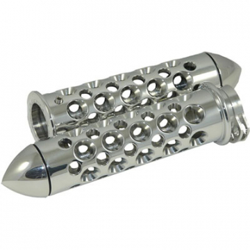 view Yana Shiki Holes Style Pointed End Polished Grips - VTX1300 & Goldwing 1800