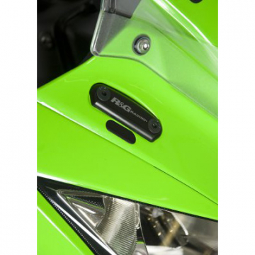 R&G MBP0004BK Mirror Blanking Plate for Kawasaki ZX-10R (2011-2015)