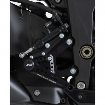 view R&G RSET18BK Adjustable Rearsets for Kawasaki ZX-6R (2007-current) without ABS