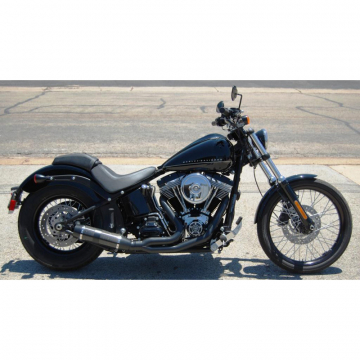 view D&D Bobcat 2:1 Chrome Exhaust, Alum Sleeve for Harley-Davidson Softail (1984-2017)