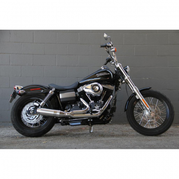 D&D Bobcat 2:1 Exhaust, Chrome Alum Sleeve for Harley-Davidson Dyna (2006-2017)