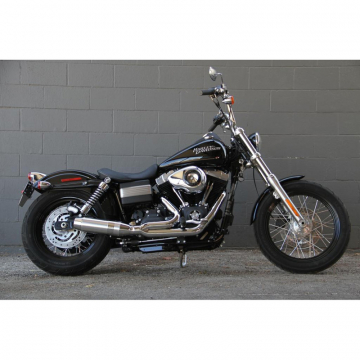 view D&D Bobcat 2:1 Exhaust, Chrome Alum Sleeve for Harley-Davidson Dyna (2006-2017)