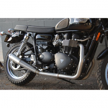 D&D Full System Pipe, Faux-TI Stainless Steel for Bonneville Triumph and Thruxton