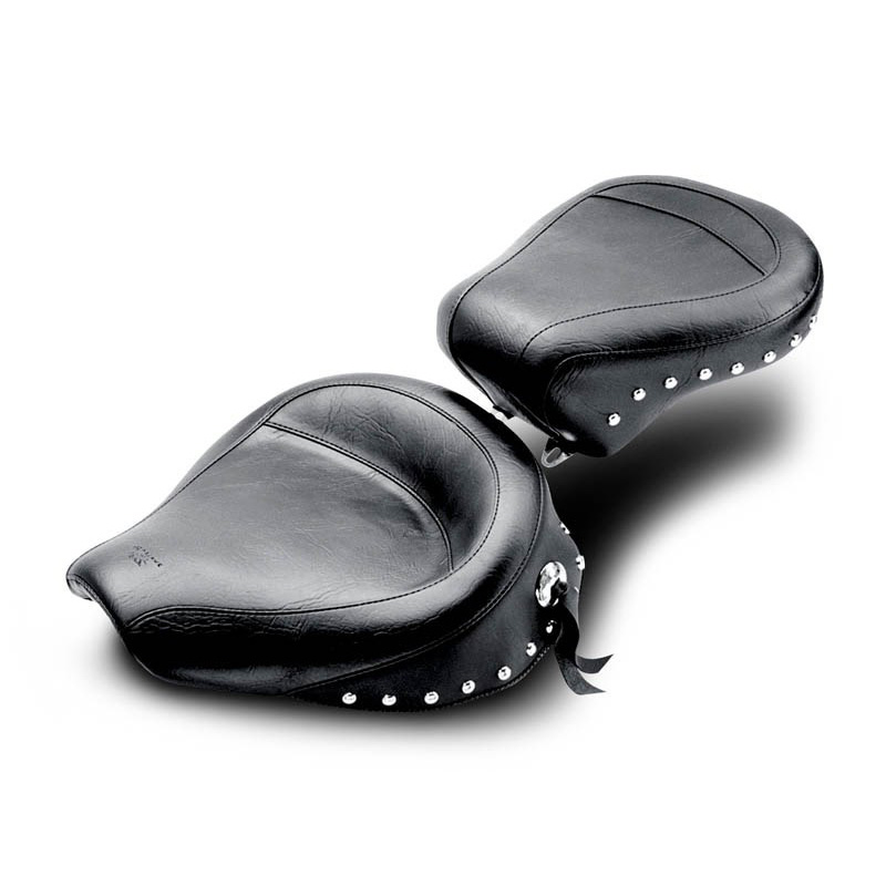 Mustang 75527 Wide Touring Solo Seat, Studs for HarleyDavidson FX/FL Big Twin Accessories