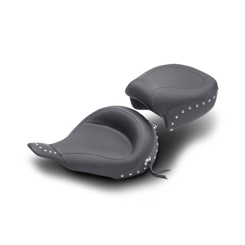 Mustang 75706 Wide Touring Smooth Solo Seat, Studs for Harley