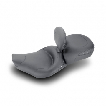 view Mustang 79102 Wide Touring Solo Seat with Backrest, Black Studs for Harley-Davidson FLHR/FLHX